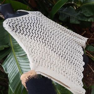 Anthropologie Sparrow crochet iridescent cape  top or coverup